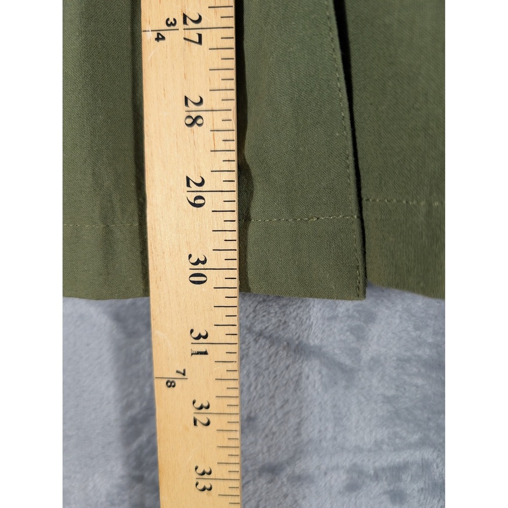 Vintage Lizsport Olive Green Cotton Belted Safari Utility Jacket Women's Large - Picture 10 of 11